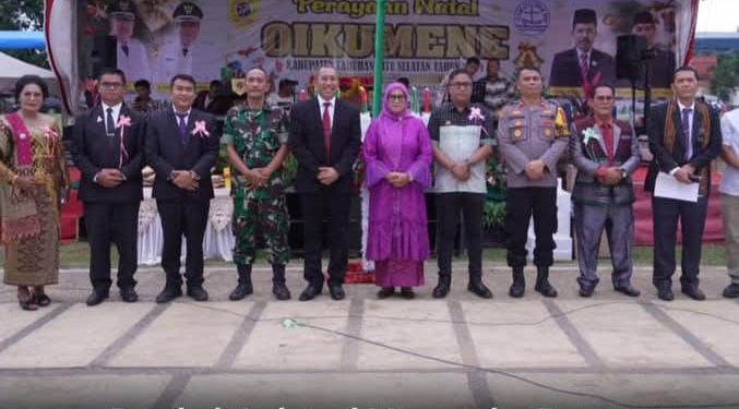Pemkab Labusel Gelar Perayaan Natal Oikumene di Lapangan SBBK