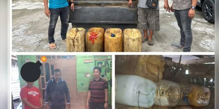 Polsek Kampung Rakyat Berhasil Amankan Pelaku Penimbunan BBM Bersubsidi