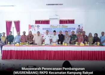 Bupati Labusel H.Edimin Membuka Acara Musyawarah Perencanaan Pembangunan RKPD Kecamatan Kampung Rakyat