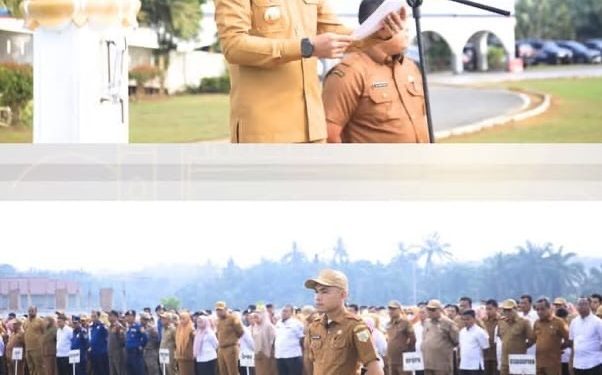 Bupati Labusel Fery Syahputra Pimpin Apel Gabungan Perdana