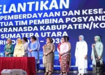 Bupati Labusel Hadiri Pelantikan Ny. Indah Fery Simatupang sebagai Ketua TP-PKK Kabupaten Labusel periode 2025-2030