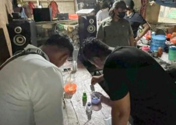 Polres Kota Pematangsiantar Gerebek Eks Terminal Sukadame Dan Bangsal, Lima Orang penguna Narkotika jenis Sabu Diamankan