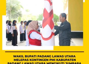 Wakil Bupati Paluta Lepas Kontingen PMI Padang Lawas Utara Mengikuti Jumpa Bakti Gembira