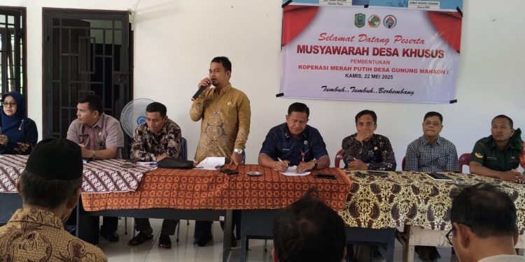 Desa Gunung Manaon 1 Kecamatan Portibi Gelar Musyawarah Desa Khusus Untuk Pembentukan Koperasi Merah Putih