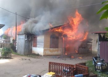 Unit Rumah Dilalap Sijago Merah di Desa Tambon Baroh Aceh Utara
