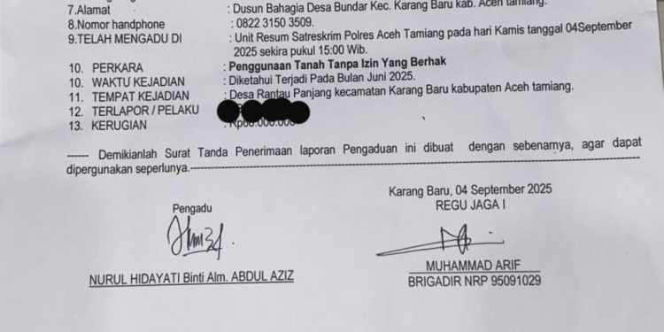 Akibat Tidak Ada Titik Temu,  Pengerasan Jalan Dusun Bahagia Desa Rantau Panjang, Berujung Pengaduan  Ke Polres Aceh Tamiang
