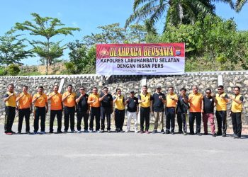 Polres Labuhanbatu Selatan Gelar Kegiatan Olahraga Bersama Insan PERS,Mempererat Sinergitas Kemitraan