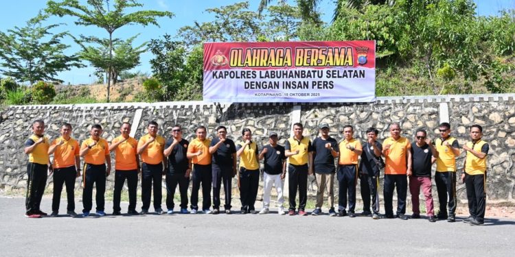 Polres Labuhanbatu Selatan Gelar Kegiatan Olahraga Bersama Insan PERS,Mempererat Sinergitas Kemitraan