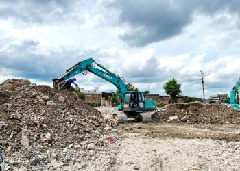 Progres Perobohan Gedung IV Pasar Horas Hampir Kelar, Pekerjaan Dikebut Siang Malam