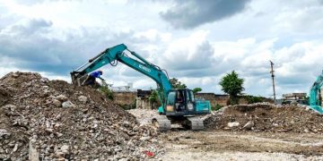 Progres Perobohan Gedung IV Pasar Horas Hampir Kelar, Pekerjaan Dikebut Siang Malam