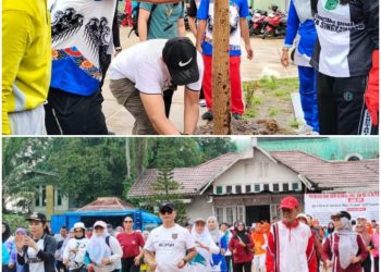Tidak hanya Gelar Senam dan Jalan Sehat. PGRI Singkawang juga melakukan Penanaman Pohon dalam memperingati HUT ke-80