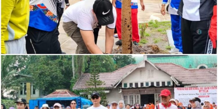 Tidak hanya Gelar Senam dan Jalan Sehat. PGRI Singkawang juga melakukan Penanaman Pohon dalam memperingati HUT ke-80
