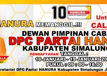 DPC Partai Hanura Kabupaten Simalungun Akan Menggelar Muscab