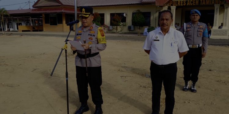 Polres Aceh Tamiang Laksanakan Apel Gelar Pasukan Operasi Ketupat Seulawah Tahun 2026