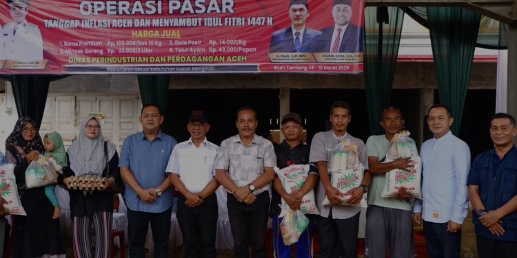 Pemkab Aceh Tamiang Melalui Dinas Perindustrian, Perdagangan Aceh, Gelar Operasi Pasar Tanggap Inflasi