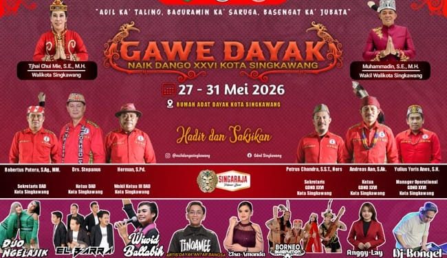 Lestarikan Tradisi Leluhur, Gawai Dayak Naik Dango XXVI Hadirkan Ragam Budaya di kota Singkawang