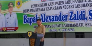 Bupati Fery Sambut Kajari Baru Labusel di Pendopo Rumah Dinas
