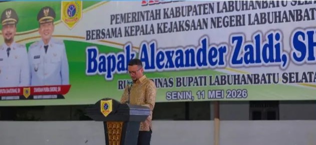 Bupati Fery Sambut Kajari Baru Labusel di Pendopo Rumah Dinas