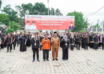 Bupati Aceh Tamiang Hadiri Pencanangan Dan Lepas 273 Petugas Sensus Ekonomi