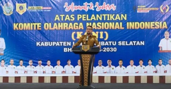Bupati Fery Tegaskan Komitmen Majukan Olahraga, KONI Labusel Diminta Cetak Prestasi Hingga Tingkat Nasional