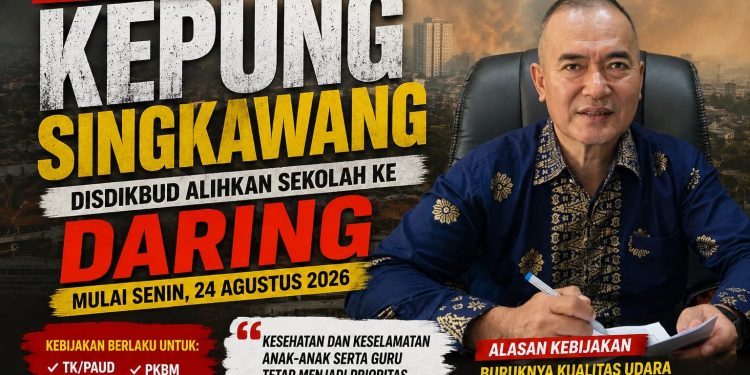 Kabut Asap Kepung Singkawang, Disdikbud Alihkan Sekolah ke Daring Mulai Senin 24 Agustus 2026