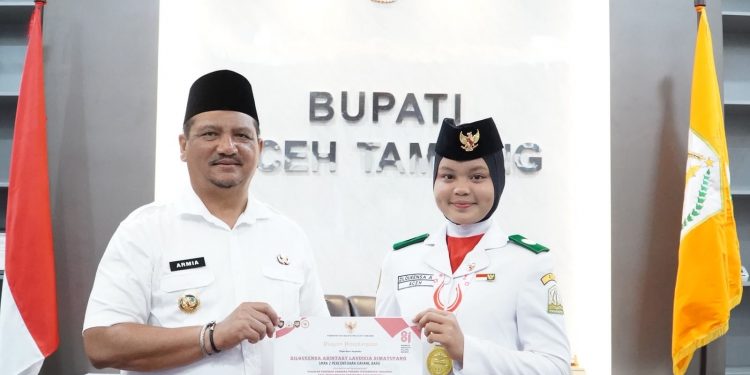 Bupati Aceh Tamiang Armia  Fahmi Sambut Kepulangan Anggota Paskibraka Nasional