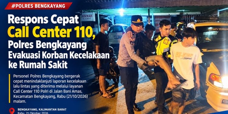 Layanan Call Center 110 Sigap, Polres Bengkayang Tangani Kecelakaan di Jalan Bani Amas