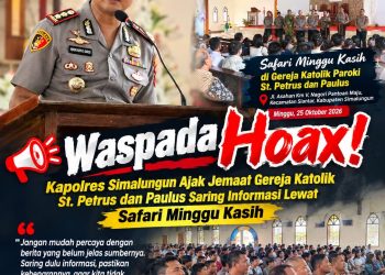 Waspada Hoax! Kapolres Simalungun Ajak Jemaat Gereja Katolik St. Petrus dan Paulus Saring Informasi Lewat Safari Minggu Kasih