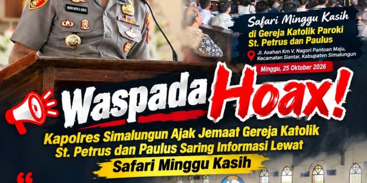 Waspada Hoax! Kapolres Simalungun Ajak Jemaat Gereja Katolik St. Petrus dan Paulus Saring Informasi Lewat Safari Minggu Kasih