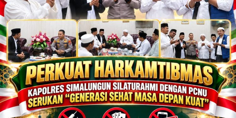 Perkuat Harkamtibmas, Kapolres Simalungun Silaturahmi dengan PCNU, Serukan “Generasi Sehat Masa Depan Kuat”