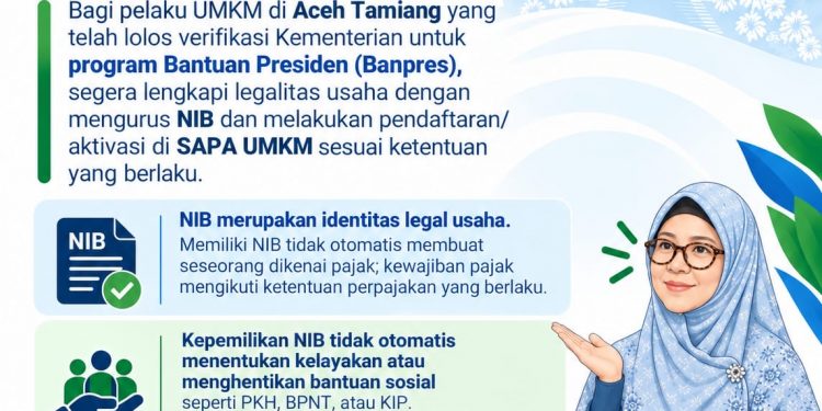 Pemkab Aceh Tamiang Imbau Pelaku UMKM Yang Lolos Verifikasi Kementerian Segera Urus NIB dan Aktivasi SAPA UMKM