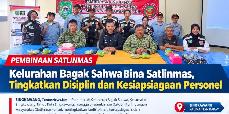 Kelurahan Bagak Sahwa Bina Satlinmas, Tingkatkan Disiplin dan Kesiapsiagaan Personel